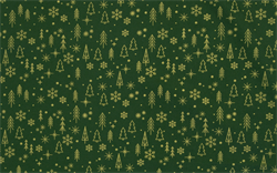 Bred klassisk julestof - grøn Juletræer